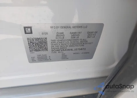 2020 Buick Enclave Awd Essence z USA, uszkodzony, nr VIN 5GAEVAKW4LJ275871